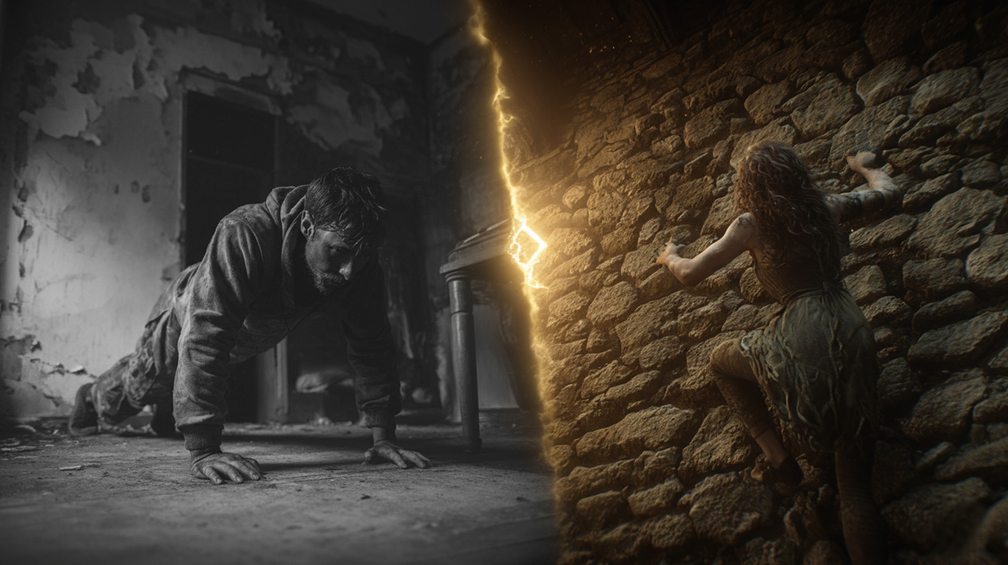 Cut Scene - Pushups and Climbing